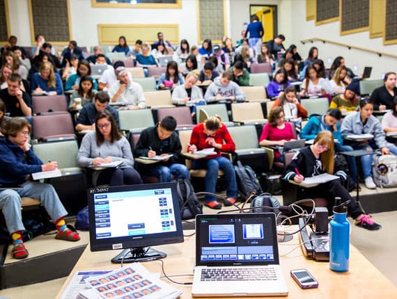 Students in a lecture hall